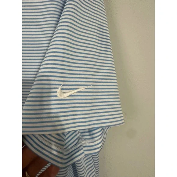 Nike Golf Dri-FIT Standard Fit Blue White Stripe Polo Shirt Men's XL - Picture 2 of 4